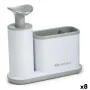 Dispenser di Sapone 2 in 1 per Lavandino Quttin Bianco Grigio 21,5 x 8 x 20 cm (8 Unità) di Quttin, Supporti e distributori -...