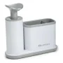 Dispenser di Sapone 2 in 1 per Lavandino Quttin Bianco Grigio 21,5 x 8 x 20 cm (8 Unità) di Quttin, Supporti e distributori -...