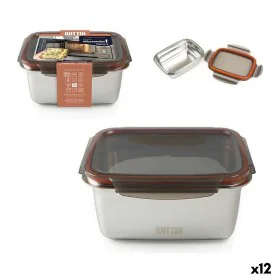 Lunchbox hermetisch Quttin rechteckig Edelstahl Silberfarben Stahl 2,6 L (12 Stück) von Quttin, Lagerung von Lebensmitteln - ...