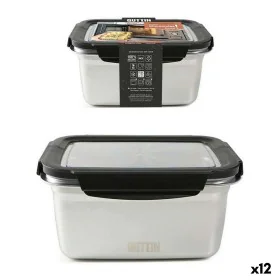 Lunchbox hermetisch Quttin rechteckig Edelstahl Silberfarben Stahl 2,6 L (12 Stück) von Quttin, Lagerung von Lebensmitteln - ...