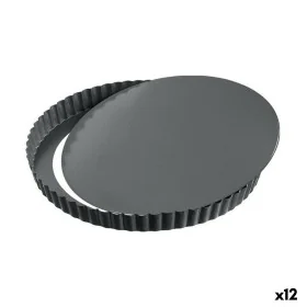 Molde Desmontable Quttin Negro Acero al carbono 24 x 2,8 cm (12 Unidades) de Quttin, Moldes para tartas y bizcochos - Ref: S2...