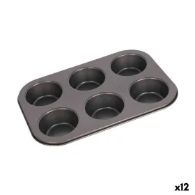 Flan Mould Quttin Cherry Carbon steel 26,5 x 18,5 x 3 cm 6 Units (12 Units) by Quttin, Cake and sponge moulds - Ref: S2230401...