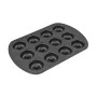 Molde para Horno Quttin Negro Acero al carbono Rosquillas 26,5 x 18 x 2 cm (12 Unidades) de Quttin, Moldes para pan y plumcak...