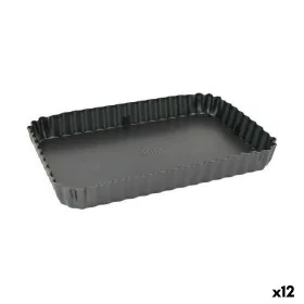 Molde Desmontável Quttin Preto Aço com carbono 22,5 x 15,5 x 3 cm (12 Unidades) de Quttin, Formas para tartes e biscoitos - R...