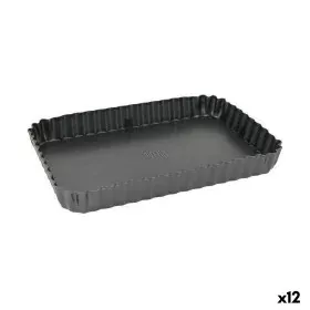 Molde Desmontable Quttin Negro Acero al carbono 22,5 x 15,5 x 3 cm (12 Unidades) de Quttin, Moldes para tartas y bizcochos - ...