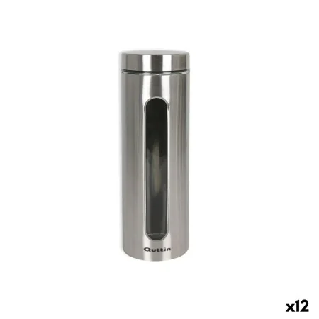 Vaso Quttin Trasparente Argentato Vetro Acciaio 2,2 L 10 x 10 x 30,5 cm (12 Unità) di Quttin, Conservazione di alimenti - Rif...