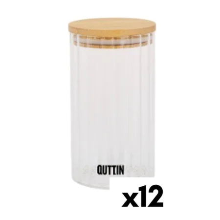 Bocal en Verre Transparent Quttin 9 x 16 cm 780 ml 9 x 16,5 cm (12 Unités) de Quttin, Stockage des aliments - Réf : S2230515,...