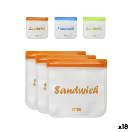 Reusable Food Bag Quttin 3 Pieces 17 x 17 cm (18 Units) by Quttin, Food storage - Ref: S2230546, Price: 51,24 €, Discount: %