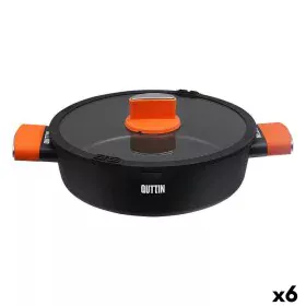 Casserole with glass lid Quttin Gastro Black Orange 36,5 x 27 x 8,5 cm (6 Units) by Quttin, Casserole pans - Ref: S2230639, P...