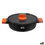 Cacerola con Tapa de Cristal Quttin Gastro Negro Naranja 36,5 x 27 x 8,5 cm (6 Unidades) de Quttin, Cacerolas - Ref: S2230639...