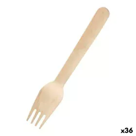 Disposable Cutlery Wood 36 Units 16 x 2,8 x 1,8 cm by BigBuy Home, Forks - Ref: S2230736, Price: 26,79 €, Discount: %