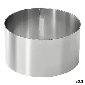 Moule de placage Argenté Acier inoxydable 10 cm 0,8 mm (24 Unités) (10 x 4,5 cm) de BigBuy Home, Moules pour gâteaux et biscu...