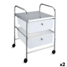 Chest of drawers Confortime Metal With wheels Plastic 33 x 32,5 x 45,5 cm (2 Units) by Confortime, Cupboards and shelving - R...