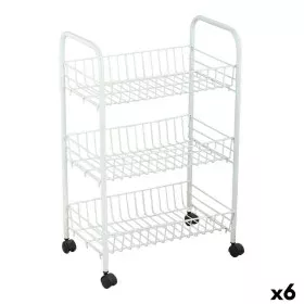 Carrito Verdulero Confortime Blanco Metal 3 Estantes 40 x 26 x 62 cm (6 Unidades) de Confortime, Estantes y soportes - Ref: S...