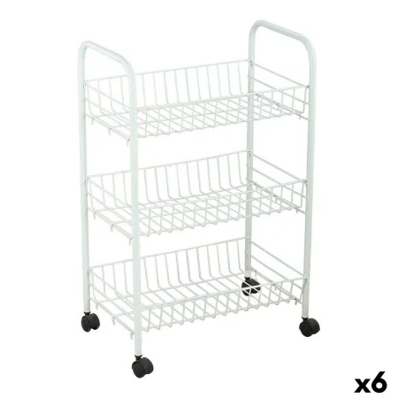 Gemüsewagen Confortime Weiß Metall 3 Regale 40 x 26 x 62 cm (6 Stück) von Confortime, Regale und Gestelle - Ref: S2230988, Pr...