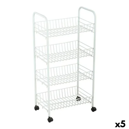 Carrito Verdulero Confortime Blanco Metal 4 Estantes 36 x 26,5 x 86 cm (5 Unidades) de Confortime, Estantes y soportes - Ref:...