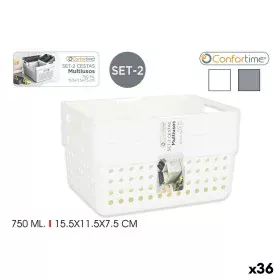 Panier Multi-usages Confortime 144943 15,5 x 11,5 x 7,5 cm (2 Pièces) (36 Unités) (15,5 x 11,5 x 7,5 cm) de Confortime, Étagè...