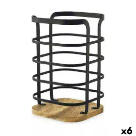 Pot for Kitchen Utensils Confortime West Black Metal (6 Units) by Confortime, Shelves and supports - Ref: S2231104, Price: 31...