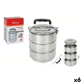 Set of lunch boxes Privilege Stainless steel Stackable Steel 14 cm (6 Units) (3 pcs) by Privilege, Food storage - Ref: S22311...