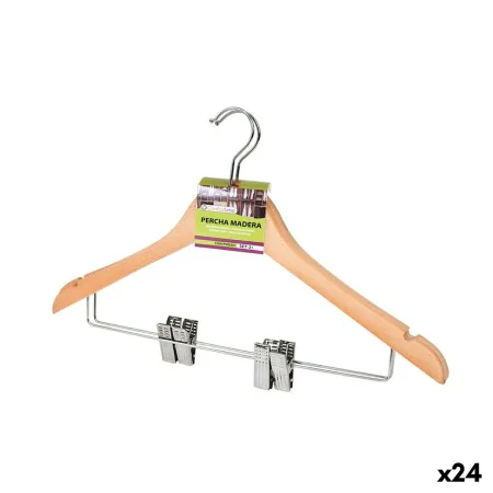 Set of Clothes Hangers Confortime Brown Clamps Wood 2 Pieces (24 Units) by Confortime, Hangers - Ref: S2231180, Price: 55,47 ...