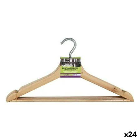 Set of Clothes Hangers Confortime Non-slip Brown Wood 3 Pieces (24 Units) by Confortime, Hangers - Ref: S2231184, Price: 51,4...