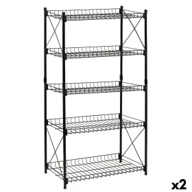 Shelves Confortime Metal Black 52 x 34 x 110 cm (2 Units) by Confortime, Standing Shelf Units - Ref: S2231204, Price: 39,55 €...