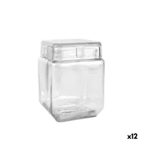 Jar La Mediterránea Squared Glass 1,2 L 11 x 11 x 14,5 cm (12 Units) by La Mediterránea, Food storage - Ref: S2231373, Price:...