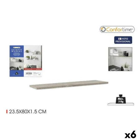 Mensole Confortime Mural Legno MDF Galleggiante 6 Unità 23,5 x 80 x 1,5 cm di Confortime, Mensole da muro - Rif: S2231431, Pr...