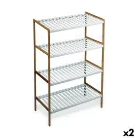 Shelves Confortime White Brown 4 Shelves Bamboo 70 x 35 x 100 cm (2 Units) by Confortime, Shelving & Storage - Ref: S2231449,...