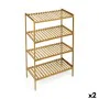 Scaffale Confortime Marrone 4 Mensole Bambù 70 x 35 x 100 cm (2 Unità) di Confortime, Scaffalature e ripiani di immagazzinagg...