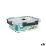 Lunchbox hermetisch Quttin rechteckig 1L 21 x 16,1 x 6,9 cm (6 Stück) von Quttin, Lagerung von Lebensmitteln - Ref: S2231557,...