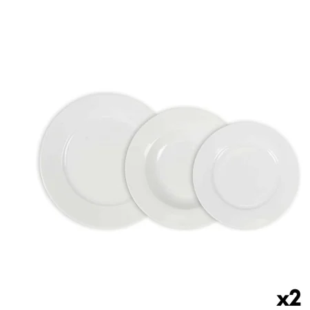 Set di Stoviglie La Mediterránea Aneto Bianco Rotonda 18 Pezzi (2 Unità) di La Mediterránea, Servizi combinati - Rif: S223160...