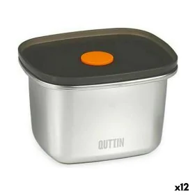 Lancheira Hermética Quttin Aço inoxidável Retangular 450 ml 11,6 x 9,4 x 7 cm (12 Unidades) de Quttin, Armazenamento de alime...