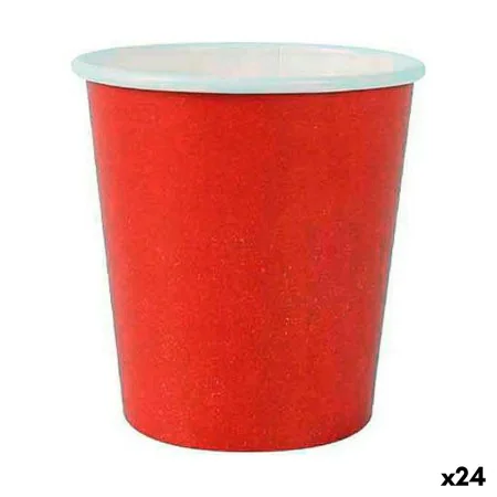 Set of glasses Algon Disposable Cardboard Red 20 Pieces 120 ml (24 Units) by Algon, Tumblers - Ref: S2231769, Price: 14,40 €,...