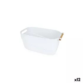 Panier Multi-usages Confortime Plastique Avec des poignées Bois 33,5 x 18 x 15 cm (12 Unités) de Confortime, Boîtes de rangem...