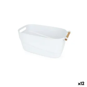 Panier Multi-usages Confortime Plastique Avec des poignées Bois 40 x 21,5 x 18 cm (12 Unités) de Confortime, Boîtes de rangem...