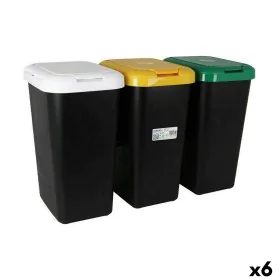 Cubo de Basura para Reciclaje Tontarelli Amarillo Blanco Verde (6 Unidades) de Tontarelli, Cubos de reciclaje para el hogar -...