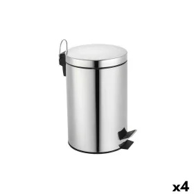 Seau à déchets avec pédale Confortime Argenté 12 L (4 Unités) de Confortime, Poubelles - Réf : S2232432, Prix : 48,97 €, Remi...