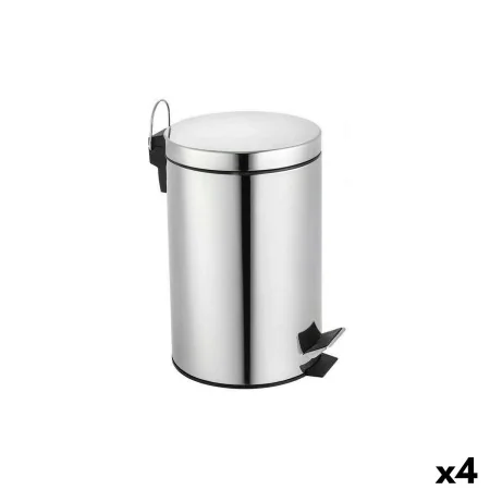 Seau à déchets avec pédale Confortime Argenté 12 L (4 Unités) de Confortime, Poubelles - Réf : S2232432, Prix : 49,95 €, Remi...