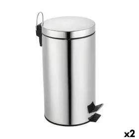 Waste bin with pedal Confortime Silver 30 L (2 Units) by Confortime, Bathroom Bins - Ref: S2232436, Price: 52,49 €, Discount: %