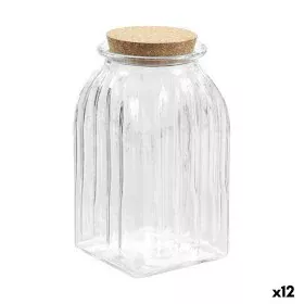 Jar La Mediterránea Striped 1,4 L Glass (12 Units) by La Mediterránea, Food storage - Ref: S2232711, Price: 33,32 €, Discount: %