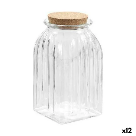 Jar La Mediterránea Striped 1,4 L Glass (12 Units) by La Mediterránea, Food storage - Ref: S2232711, Price: 33,87 €, Discount: %