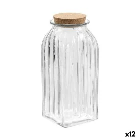 Jar La Mediterránea Striped 1,95 L Glass (12 Units) by La Mediterránea, Food storage - Ref: S2232713, Price: 34,56 €, Discoun...