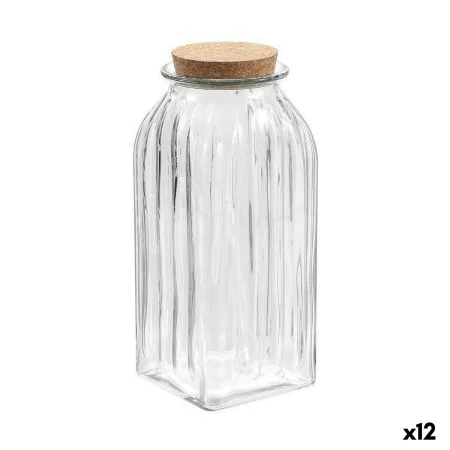 Jar La Mediterránea Striped 1,95 L Glass (12 Units) by La Mediterránea, Food storage - Ref: S2232713, Price: 35,26 €, Discoun...