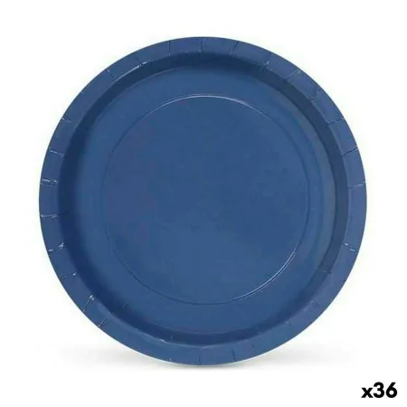 Plate set Algon Disposable Cardboard Blue 10 Pieces 23 x 23 x 1,5 cm (36 Units) by Algon, Turntables - Ref: S2232736, Price: ...