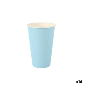 Set of glasses Algon Disposable Cardboard Blue 7 Pieces 450 ml (16 Units) by Algon, Tumblers - Ref: S2232778, Price: 11,62 €,...