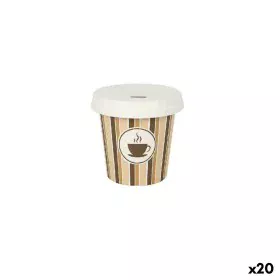 Set of glasses Algon With lid Disposable Coffee Cardboard 10 Pieces 120 ml (20 Units) by Algon, Tumblers - Ref: S2233459, Pri...