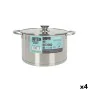 Panela com Tampa de Vidro Quttin Hermes Aço 8 L (4 Unidades) de Quttin, Panelas retas - Ref: S2233584, Preço: 74,35 €, Descon...