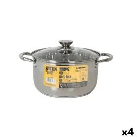 Pot with Glass Lid Quttin New neron Steel 8 L (4 Units) by Quttin, Braising Pans - Ref: S2233610, Price: 66,42 €, Discount: %