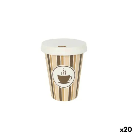 Set of glasses Algon With lid Disposable Coffee Cardboard 8 Pieces 220 ml (20 Units) by Algon, Tumblers - Ref: S2233616, Pric...